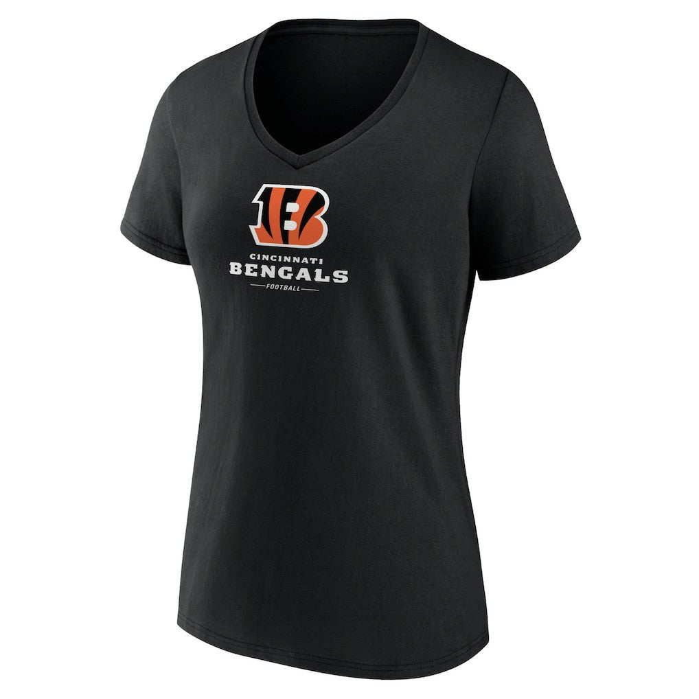 NFL Cincinnati Bengals Women's Logo Team Lockup V-Neck T-Shirt