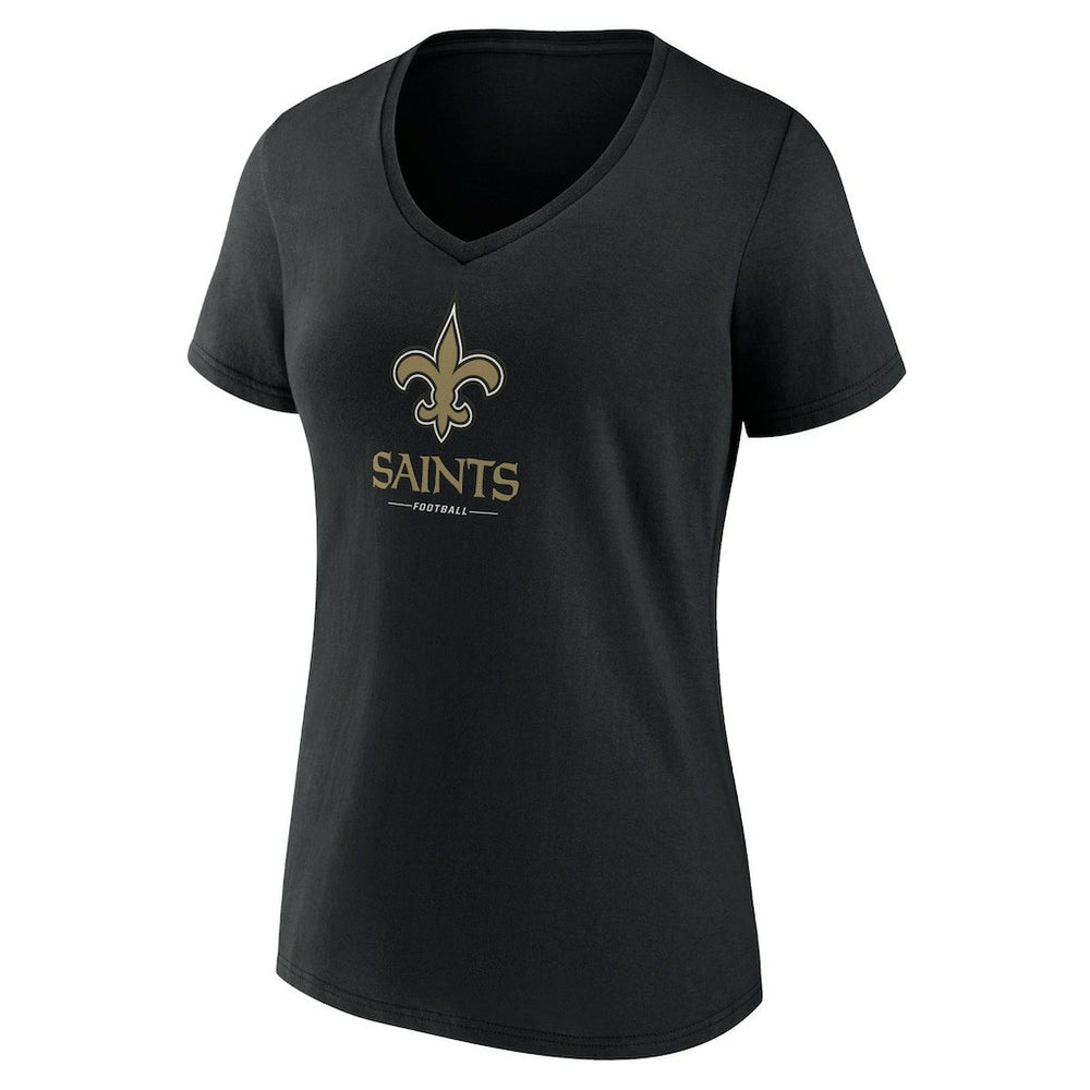 NFL New Orleans Saints Women's Logo Team Lockup V-Neck T-Shirt