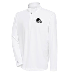 NFL Cleveland Browns Antigua Metallic Logo Tribute Quarter-Zip Top