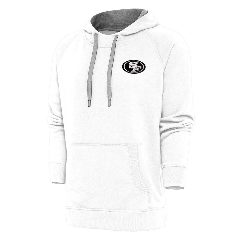 NFL San Francisco 49ers Antigua Metallic Logo Victory Pullover Hoodie