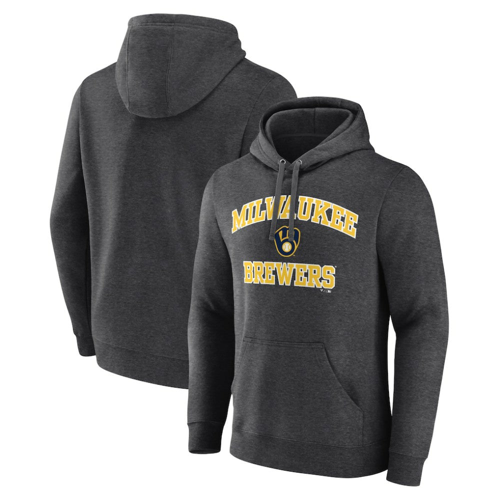 Milwaukee Brewers Heart and Soul Pullover Hoodie - Charcoal