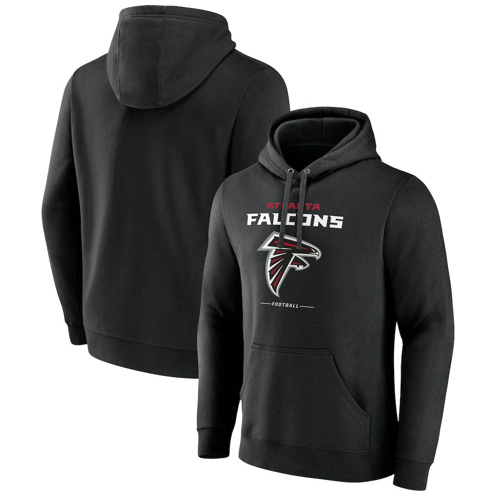 NFL Atlanta Falcons Logo Team Lockup Fitted Pullover Hoodie