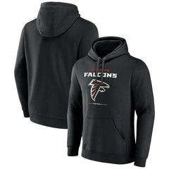 NFL Atlanta Falcons Logo Team Lockup Fitted Pullover Hoodie