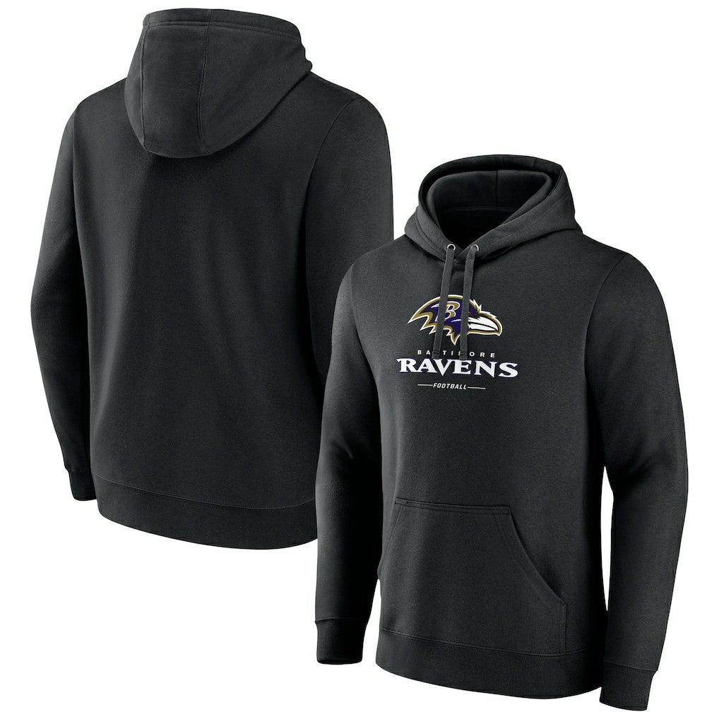 NFL Baltimore Ravens Logo Team Lockup Fitted Pullover Hoodie