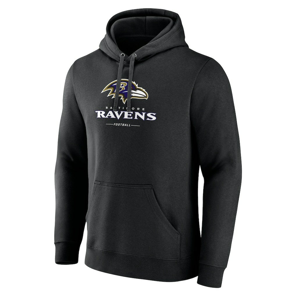 NFL Baltimore Ravens Logo Team Lockup Fitted Pullover Hoodie