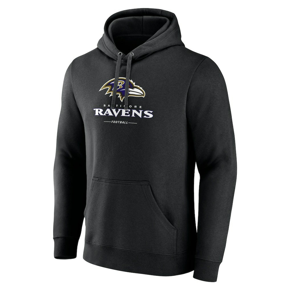 NFL Baltimore Ravens Logo Team Lockup Fitted Pullover Hoodie