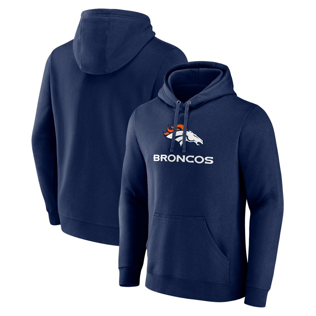 NFL Denver Broncos Logo Team Lockup Fitted Pullover Hoodie