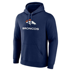 NFL Denver Broncos Logo Team Lockup Fitted Pullover Hoodie