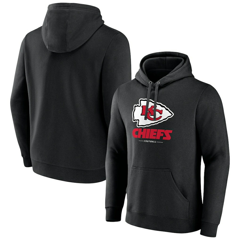 NFL Kansas City Chiefs Logo Team Lockup Fitted Pullover Hoodie