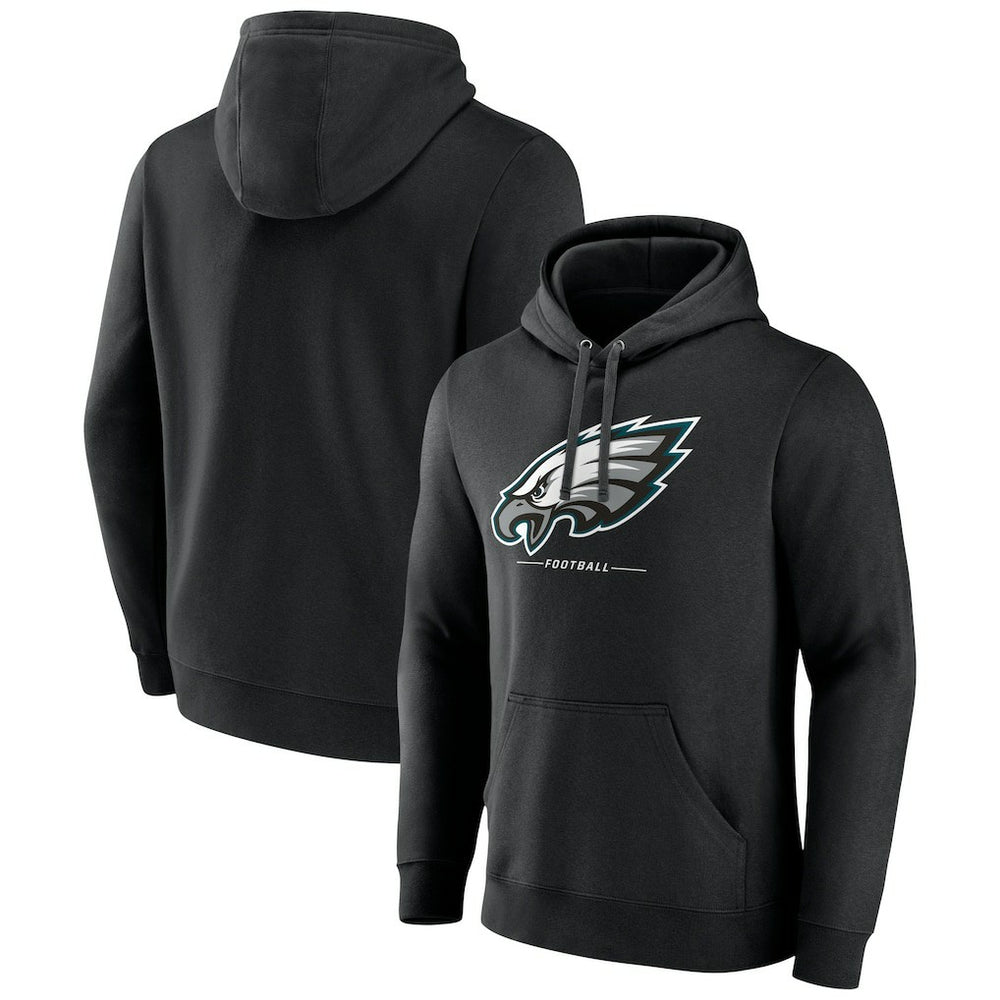 NFL Philadelphia Eagles Logo Team Lockup Fitted Pullover Hoodie