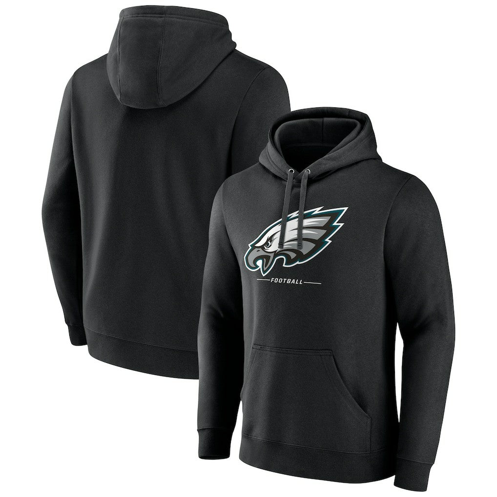 NFL Philadelphia Eagles Logo Team Lockup Fitted Pullover Hoodie
