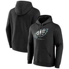 NFL Philadelphia Eagles Logo Team Lockup Fitted Pullover Hoodie