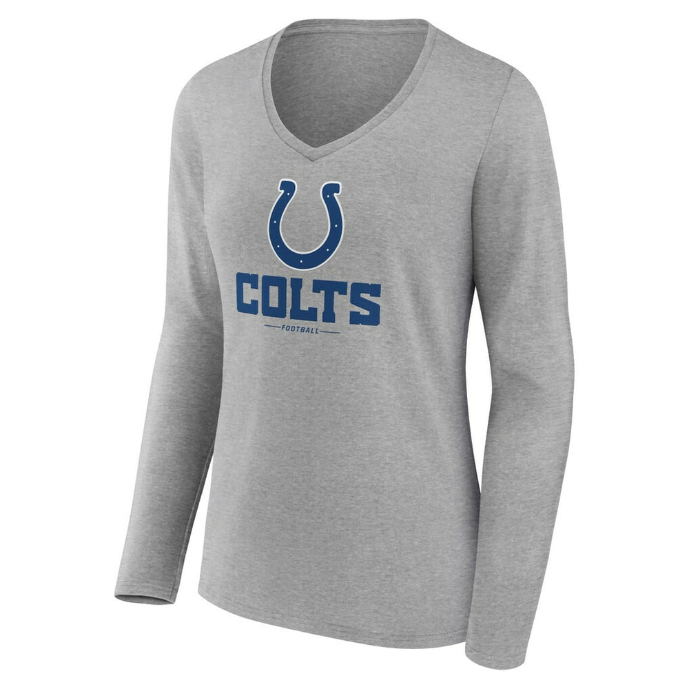 NFL Indianapolis Colts Women's Logo Team Lockup Long Sleeve V-Neck T-Shirt
