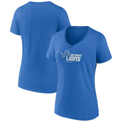 NFL Detroit Lions Women's Logo Team Lockup V-Neck T-Shirt