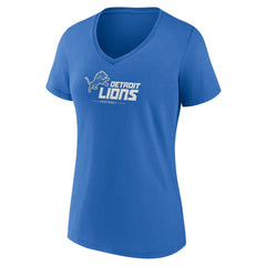 NFL Detroit Lions Women's Logo Team Lockup V-Neck T-Shirt