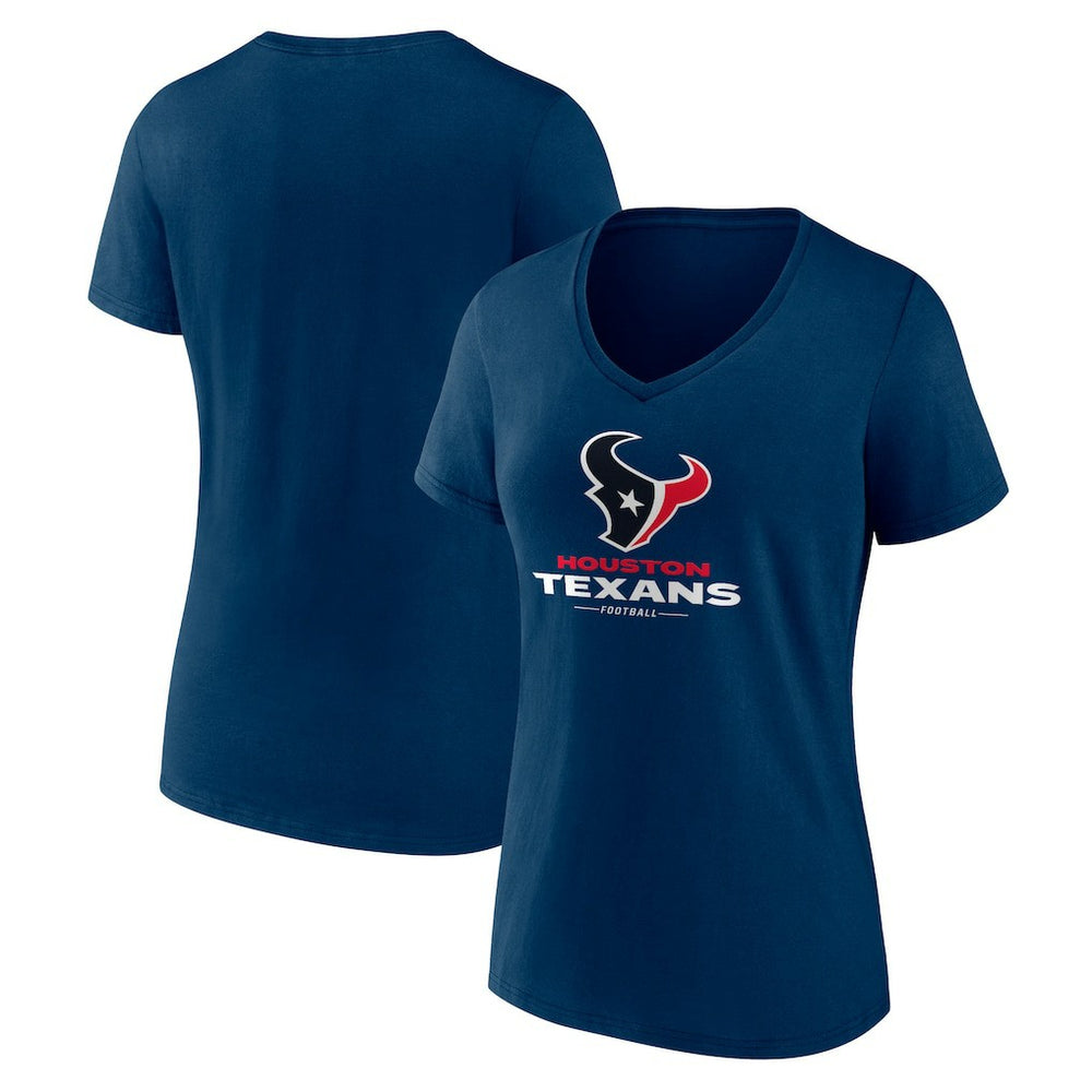 NFL Houston Texans Women's Logo Team Lockup V-Neck T-Shirt