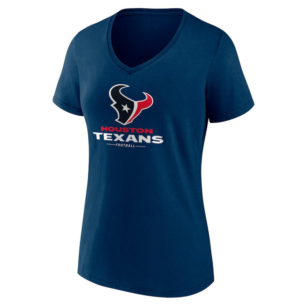 NFL Houston Texans Women's Logo Team Lockup V-Neck T-Shirt