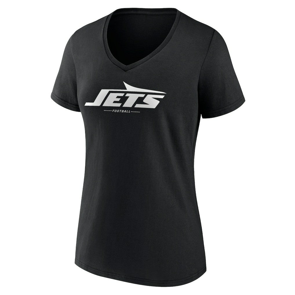 NFL New York Jets Women's Logo Team Lockup V-Neck T-Shirt