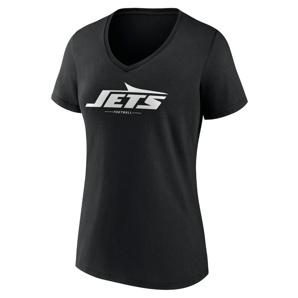 NFL New York Jets Women's Logo Team Lockup V-Neck T-Shirt