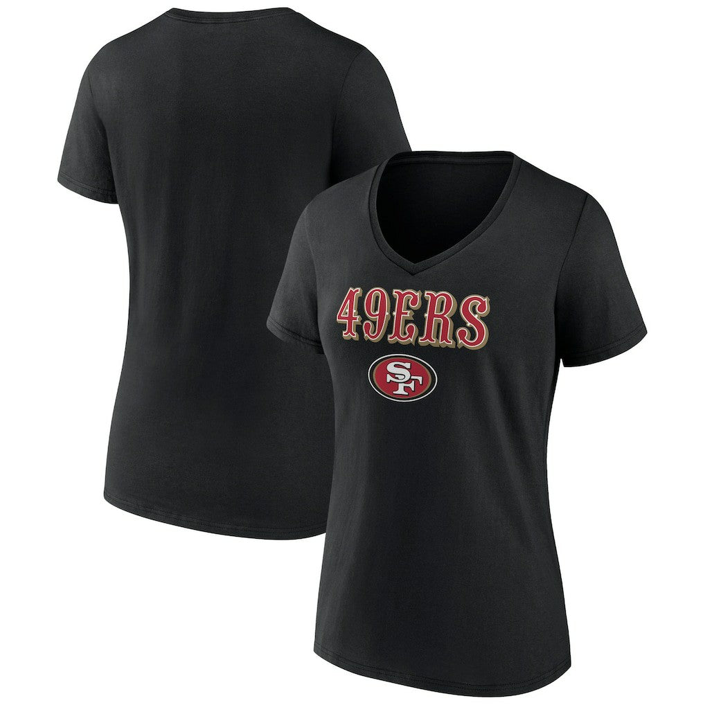 NFL San Francisco 49ers Women's Logo Team Lockup V-Neck T-Shirt