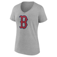 Boston Red Sox Women's Official Logo V-Neck T-Shirt - Gray