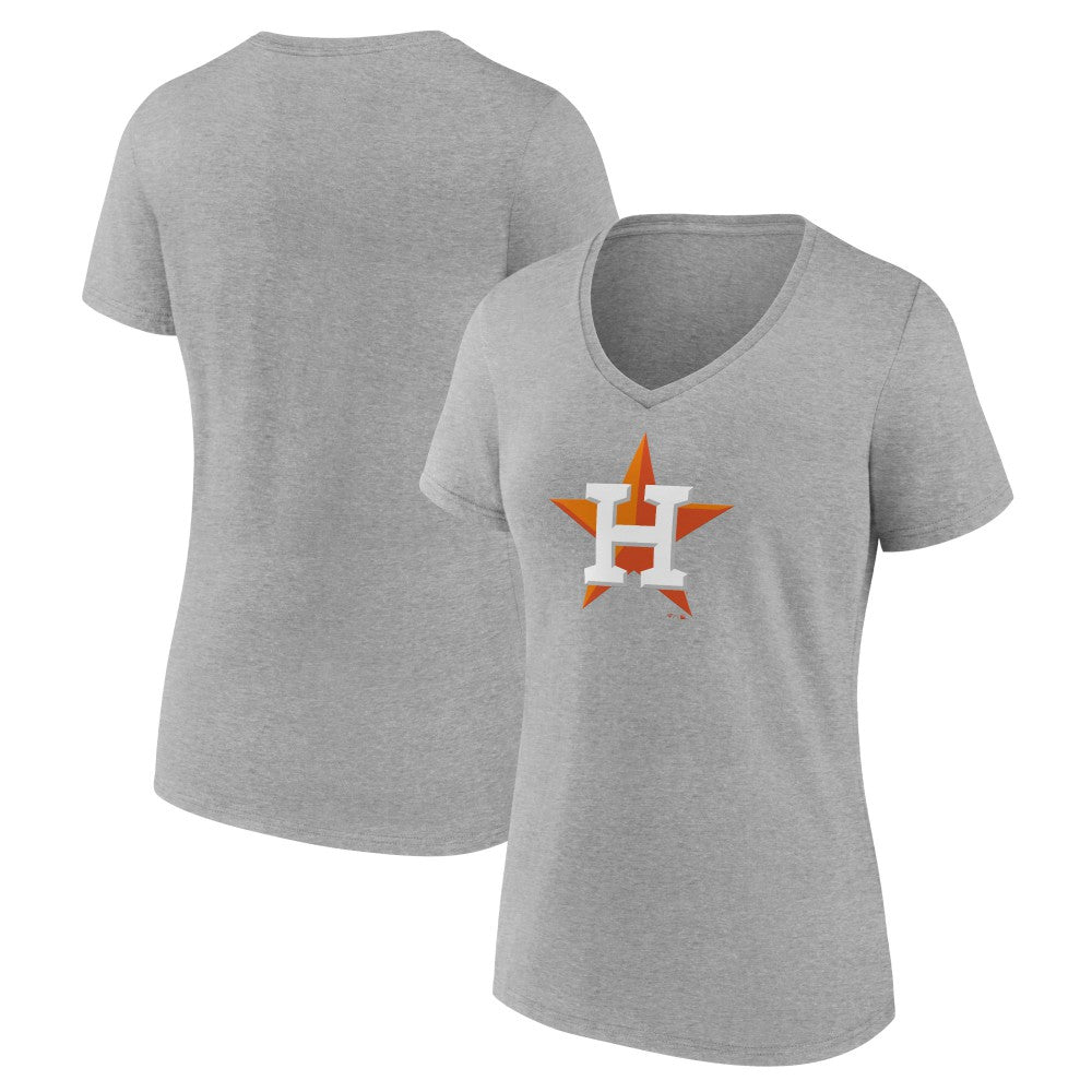 Houston Astros Women's Official Logo V-Neck T-Shirt - Gray