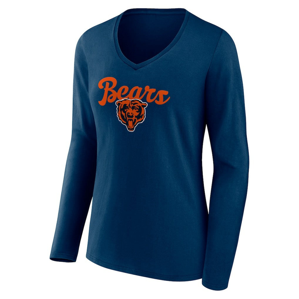 NFL Chicago Bears Women's Freehand Team Long Sleeve V-Neck T-Shirt