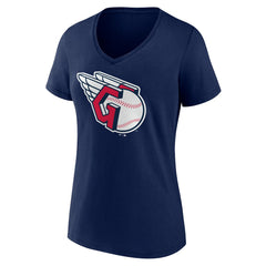 Cleveland Guardians Women's Official Logo V-Neck T-Shirt - Navy