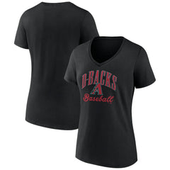 Arizona Diamondbacks Women's Victory Script Team V-Neck T-Shirt - Black