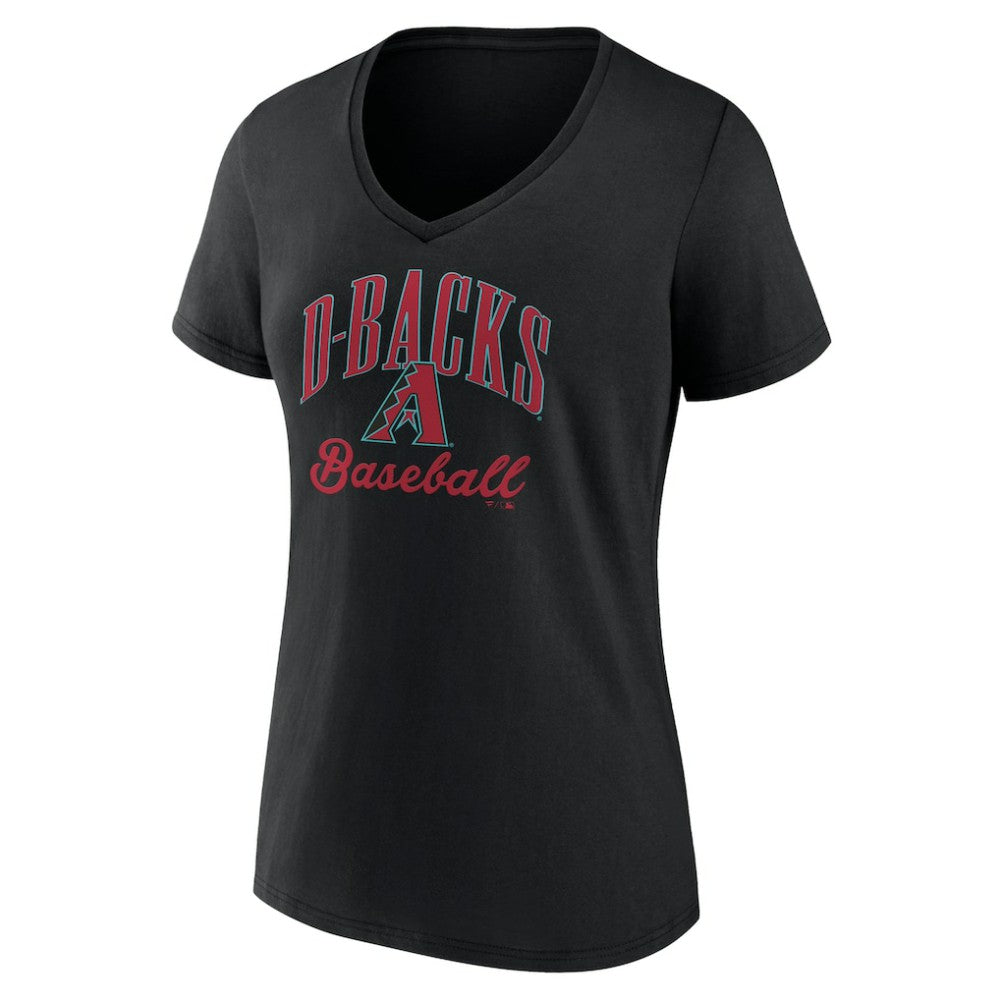 Arizona Diamondbacks Women's Victory Script Team V-Neck T-Shirt - Black
