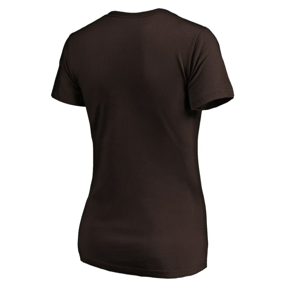 San Diego Padres Women's Victory Script Team V-Neck T-Shirt - Brown