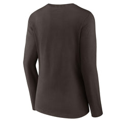 San Diego Padres Women's Victory Script Long Sleeve V-Neck T-Shirt - Brown