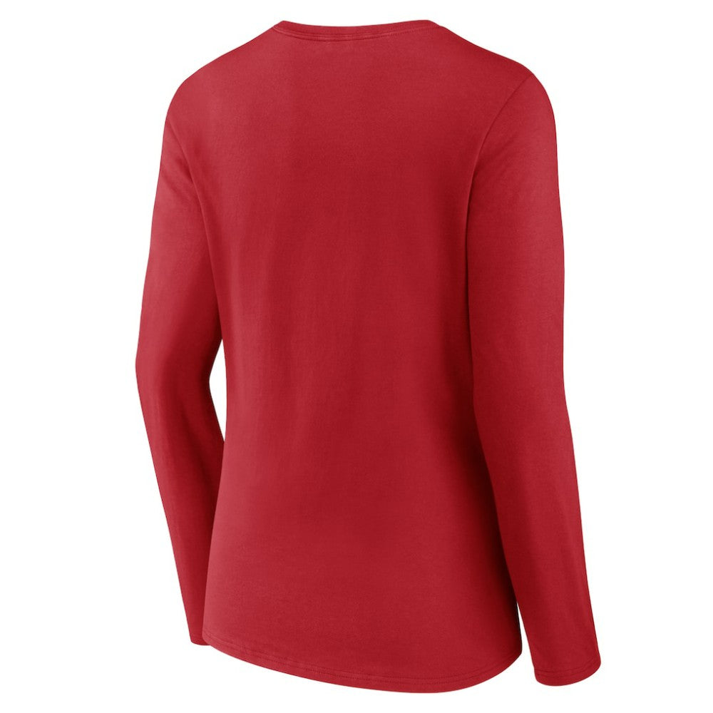 St. Louis Cardinals Women's Victory Script Long Sleeve V-Neck T-Shirt - Red
