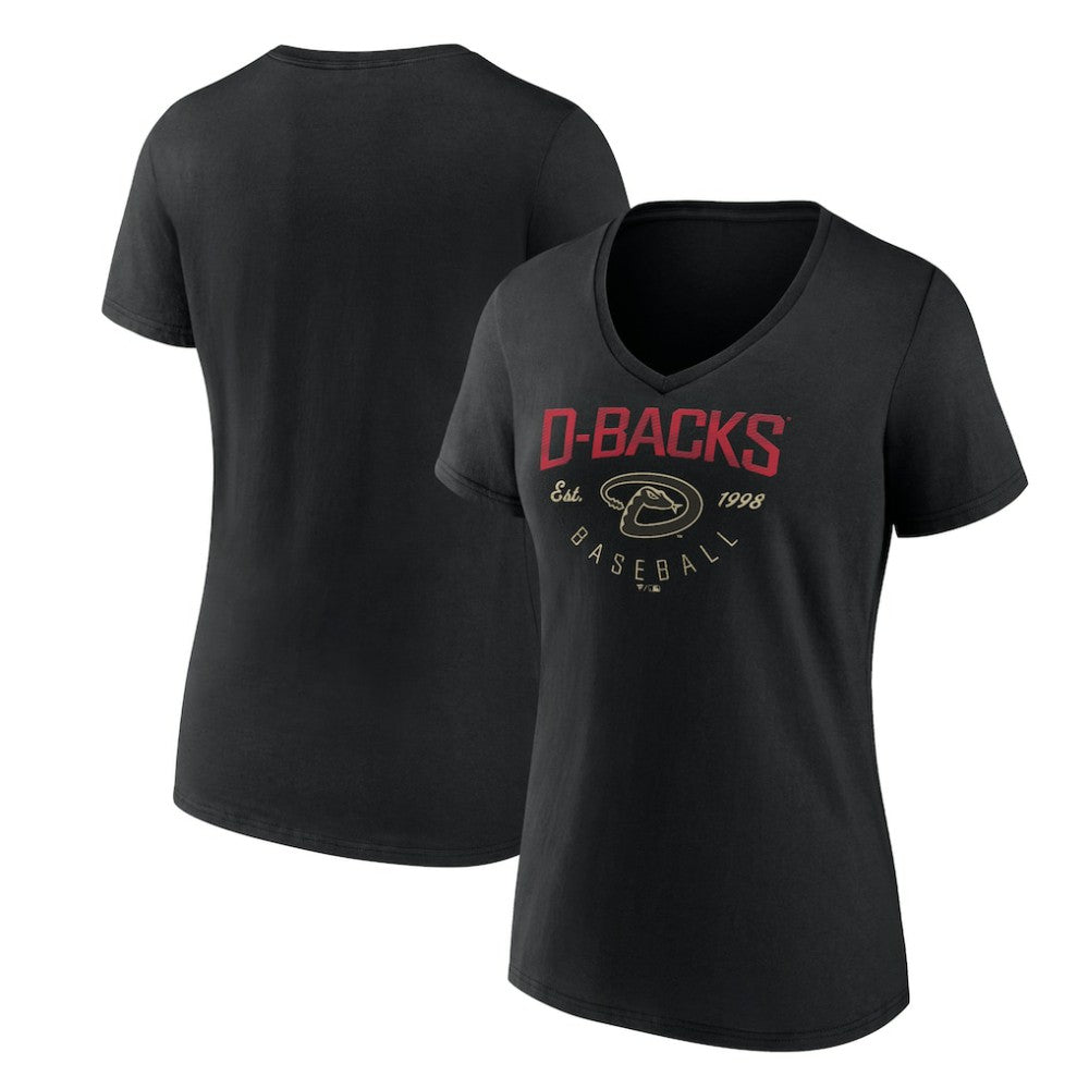 Arizona Diamondbacks Women's Live For It Team V-Neck T-Shirt - Black