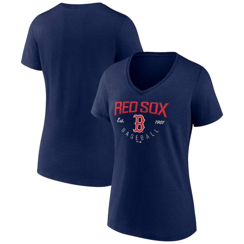Boston Red Sox Women's Live For It Team V-Neck T-Shirt - Navy