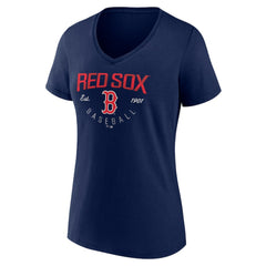 Boston Red Sox Women's Live For It Team V-Neck T-Shirt - Navy