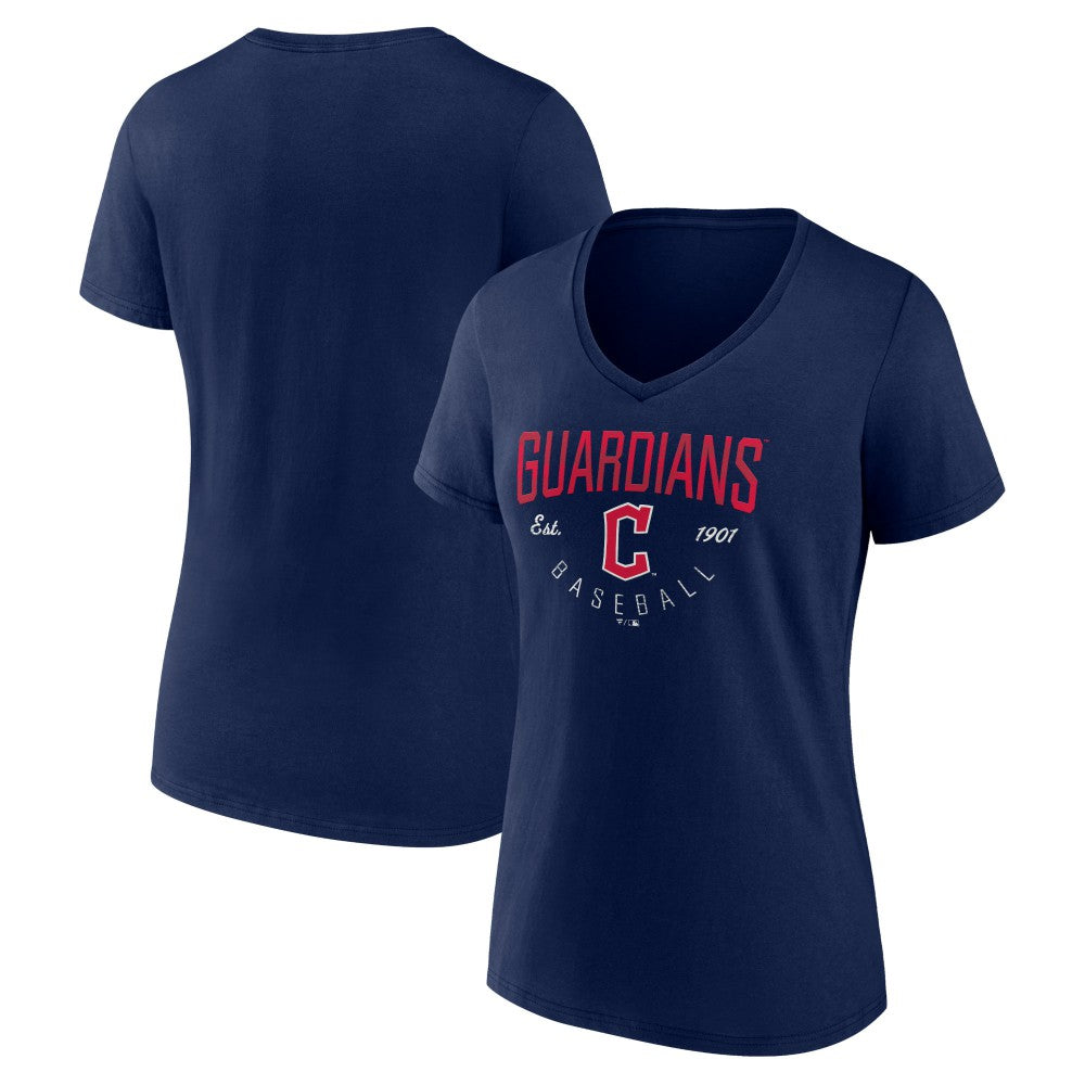 Cleveland Guardians Women's Live For It Team V-Neck T-Shirt - Navy