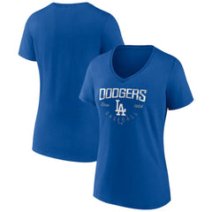 Los Angeles Dodgers Women's Live For It Team V-Neck T-Shirt - Royal