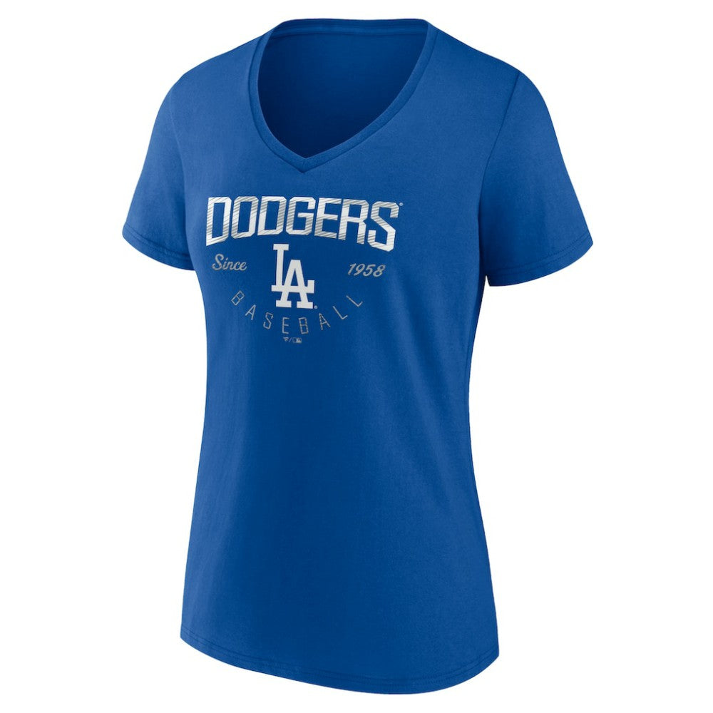 Los Angeles Dodgers Women's Live For It Team V-Neck T-Shirt - Royal