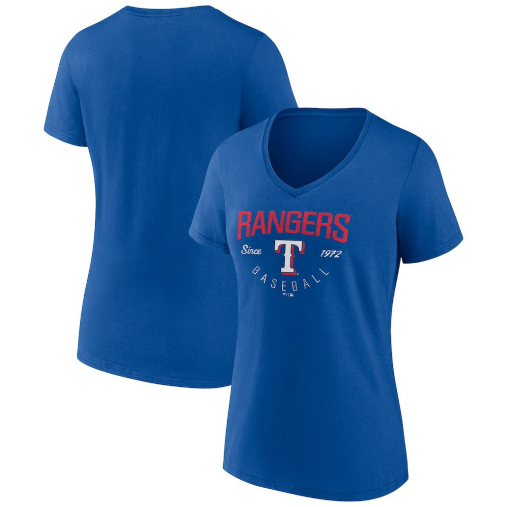 Texas Rangers Women's Live For It Team V-Neck T-Shirt - Royal