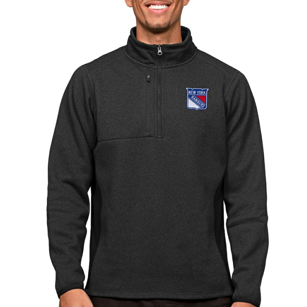 New York Rangers Antigua Course Quarter-Zip Pullover Top