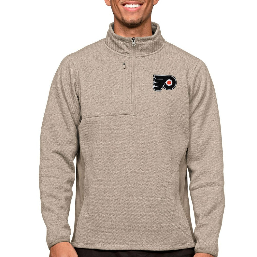 Philadelphia Flyers Antigua Course Quarter-Zip Pullover Top