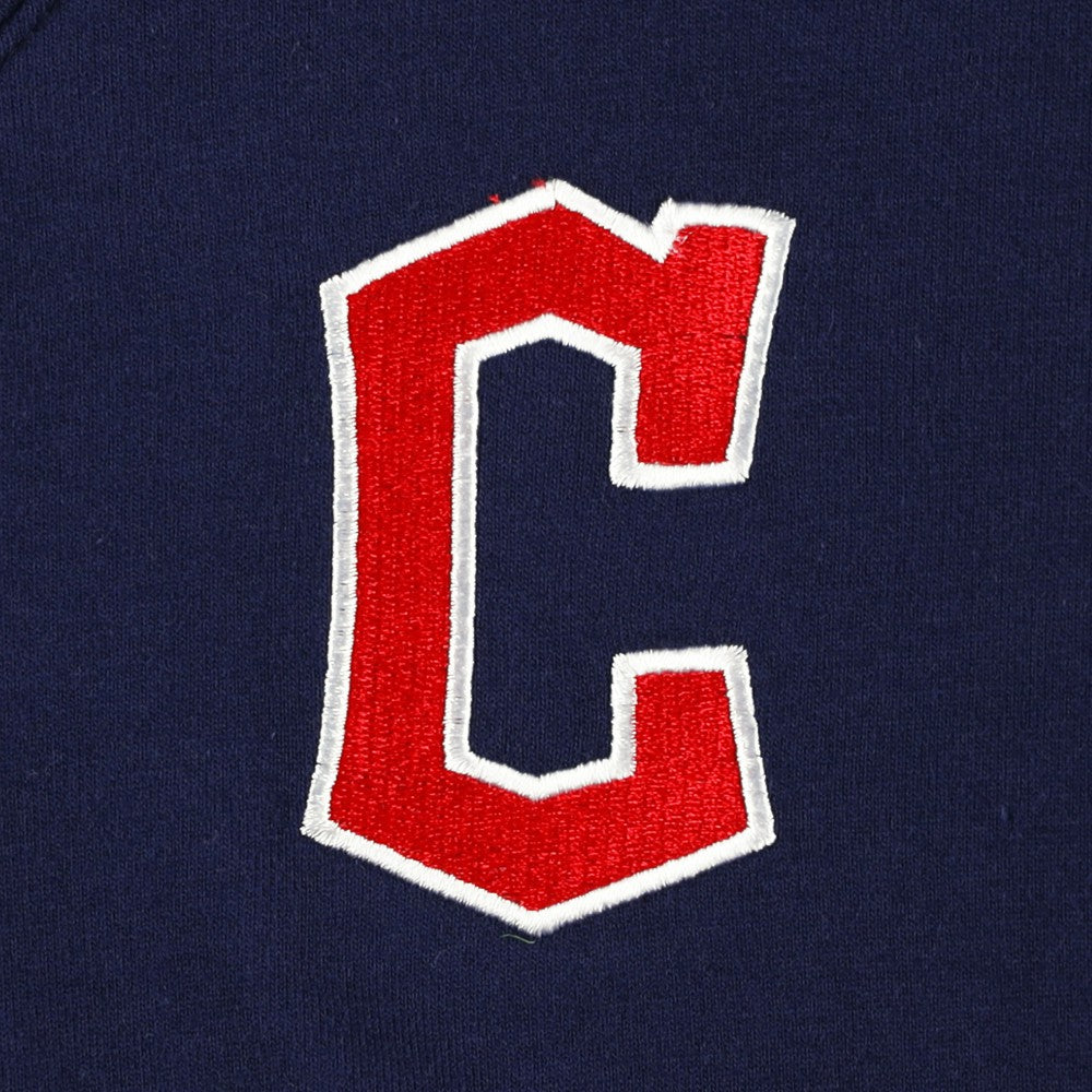 Cleveland Guardians DKNY Sport Women's Lily V-Neck Pullover Sweatshirt - Navy