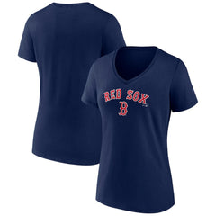 Boston Red Sox Women's Lockup V-Neck T-Shirt - Navy