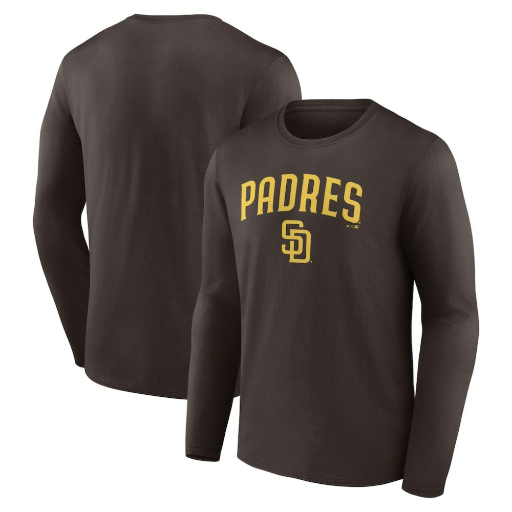 San Diego Padres Team Lockup Long Sleeve T-Shirt - Brown