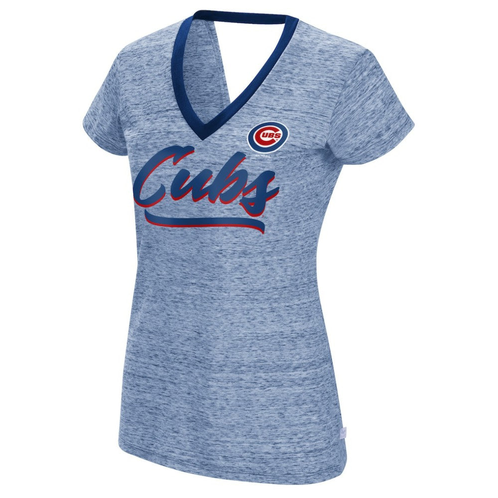 Chicago Cubs Touch Women's Halftime Back Wrap Top V-Neck T-Shirt - Royal