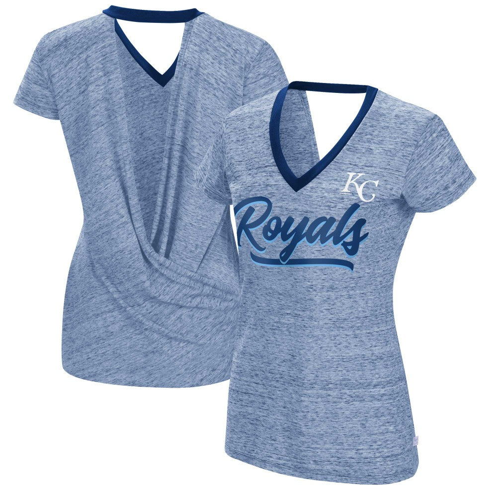 Kansas City Royals Touch Women's Halftime Back Wrap Top V-Neck T-Shirt - Royal
