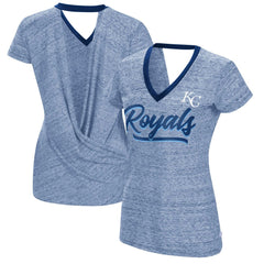 Kansas City Royals Touch Women's Halftime Back Wrap Top V-Neck T-Shirt - Royal