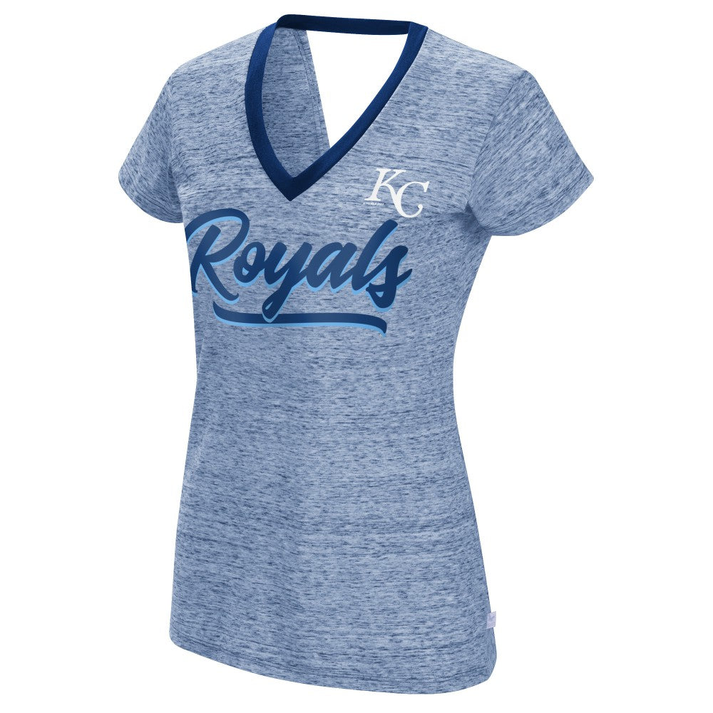 Kansas City Royals Touch Women's Halftime Back Wrap Top V-Neck T-Shirt - Royal