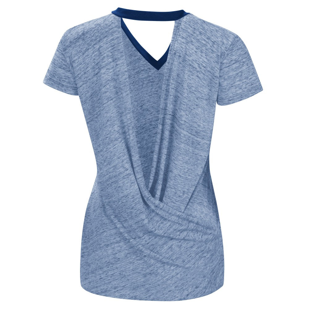 Kansas City Royals Touch Women's Halftime Back Wrap Top V-Neck T-Shirt - Royal